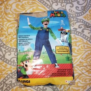 LUIGI L10/12 HALLOWEEN COSTUME, GLOVES, MOUSTACHE